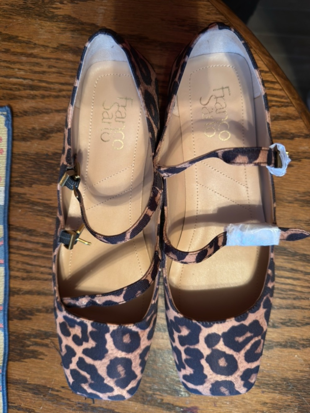 Franco Sarto Animal Print Mary Jane Flats - Brown/Tan